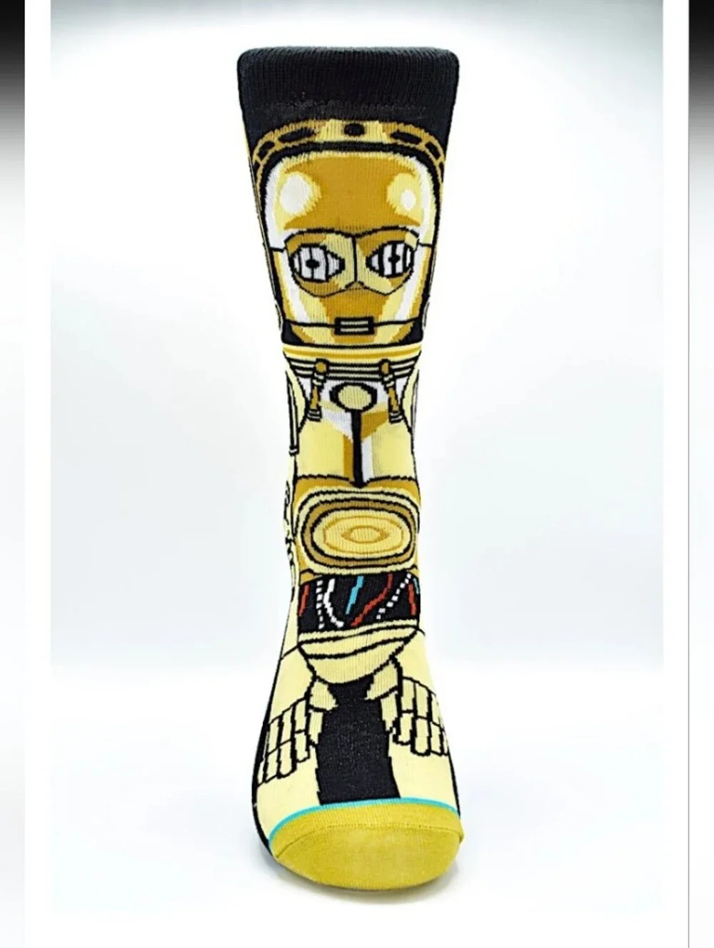 C3PO Socks One Size Black red white blue yellow tan brown Colors Unisex